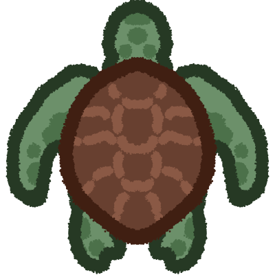 a sea turtle with a brown shell and darker green spots